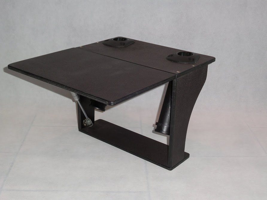 Folding table for a dinghy with a 2-rod holder Folding table for a dinghy with a 2-rod holder