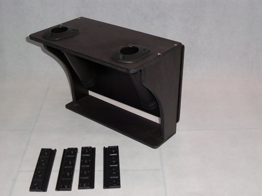 Folding table for a dinghy with a 2-rod holder Folding table for a dinghy with a 2-rod holder