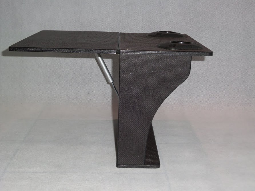 Folding table for a dinghy with a 2-rod holder Folding table for a dinghy with a 2-rod holder
