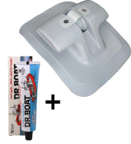 Rolka kotwiczna duża dla pontonu lodzi RIB knaga Szara + Klej DR.BOAT
