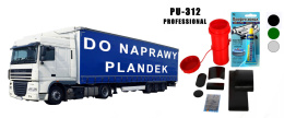 Zestaw Naprawczy Klej PU312 Professional + Łatki PVC + Siatka + Pudełko na klej do Plandek