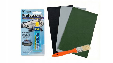 KLEJ PU-312 100ml+3 DUŻE ŁATY ZESTAW NAPRAWCZY PONTON PLANDEKA BASEN NAMIOT