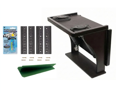 Stolik składany do pontonu z uchwytem na 2 wędki