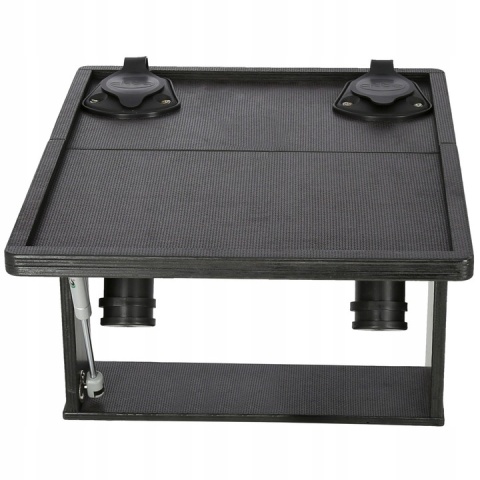 Stolik składany do pontonu z uchwytem na 2 wędki