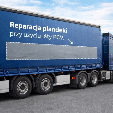 Zestaw do naprawy PLANDEKI klej+DUŻA CZARNA łata 3mx20cm na ZIMNO i GORĄCO