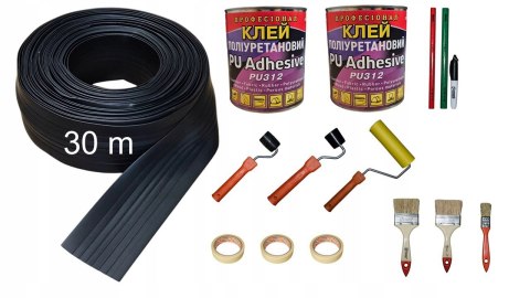 Listwa ochronna do pontonu 100mm*30m +2x klej PU312 +zestaw akcesoriów DUŻY