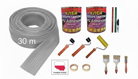 Listwa ochronna do pontonu 100mm*30m +2x klej PU312 +zestaw akcesoriów DUŻY