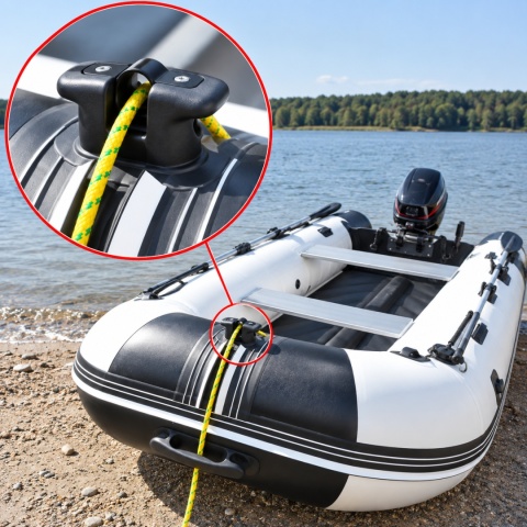 Anchor Roller, Rope Joint With Cable For Pontoon Or Boat Black