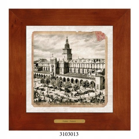 Unikatowy obraz ceramiczny w drewnianej ramie - Polska w dawnych latach