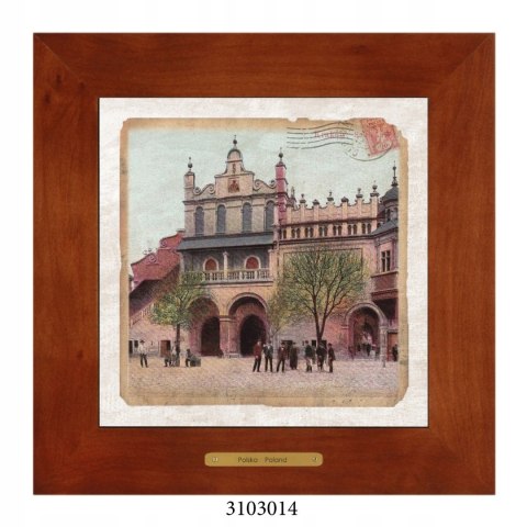 Unikatowy obraz ceramiczny w drewnianej ramie - Polska w dawnych latach