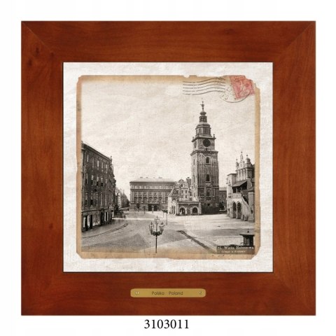 Unikatowy obraz ceramiczny w drewnianej ramie - Polska w dawnych latach