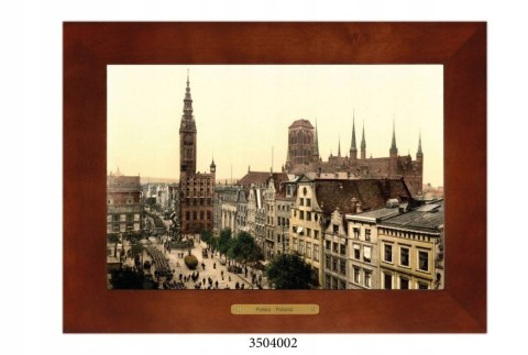 Unikatowy obraz ceramiczny w drewnianej ramie - Polska w dawnych latach