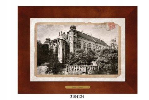 Unikatowy obraz ceramiczny w drewnianej ramie - Polska w dawnych latach
