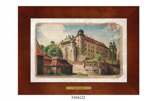 Unikatowy obraz ceramiczny w drewnianej ramie - Polska w dawnych latach