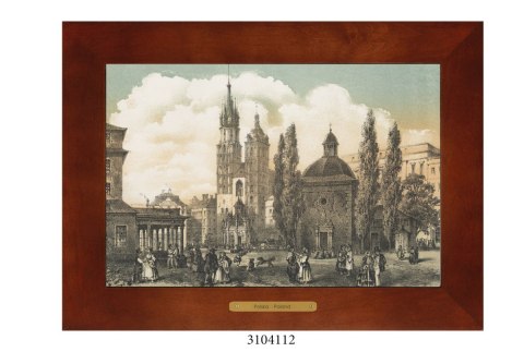 Unikatowy obraz ceramiczny w drewnianej ramie - Polska w dawnych latach