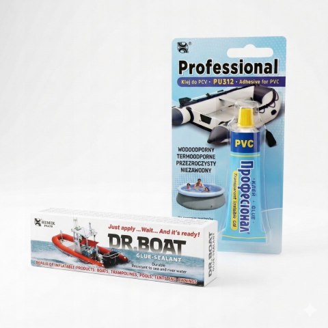 ZESTAW KLEJ DO naprawy BASENU PONTONU PU-312 + PLYNNA LATA 2w1+ 3 DUZE LATY