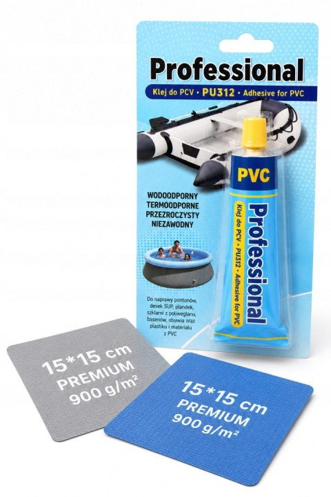 ZESTAW KLEJ DO naprawy BASENU PONTONU PU-312 + PLYNNA LATA 2w1+ 3 DUZE LATY