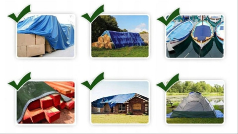 Plandeka niebieska namiot 3x4 survival wodoodporna Plandeka niebieska namiot 3x4 survival wodoodporna