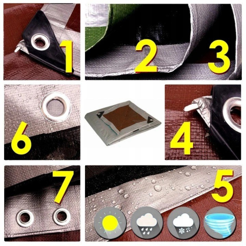Plandeka zielona namiot 3x5 survival wodoodporna Plandeka zielona namiot 3x5 survival wodoodporna