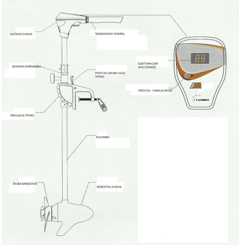 Silnik elektryczny HAIBO M-150 70 LBS Silnik elektryczny HAIBO M-150 70 LBS