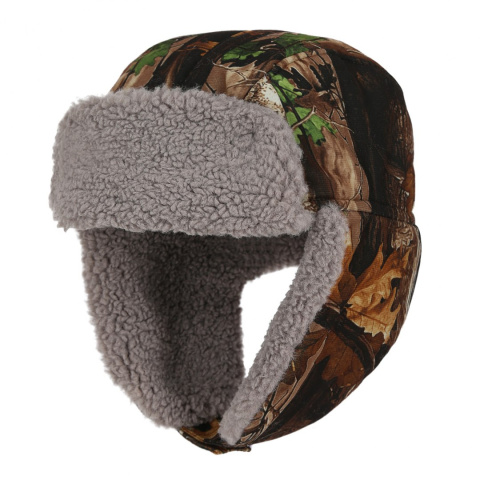 Winter Hunting Cap Long-eared, Pine Forest Camouflage