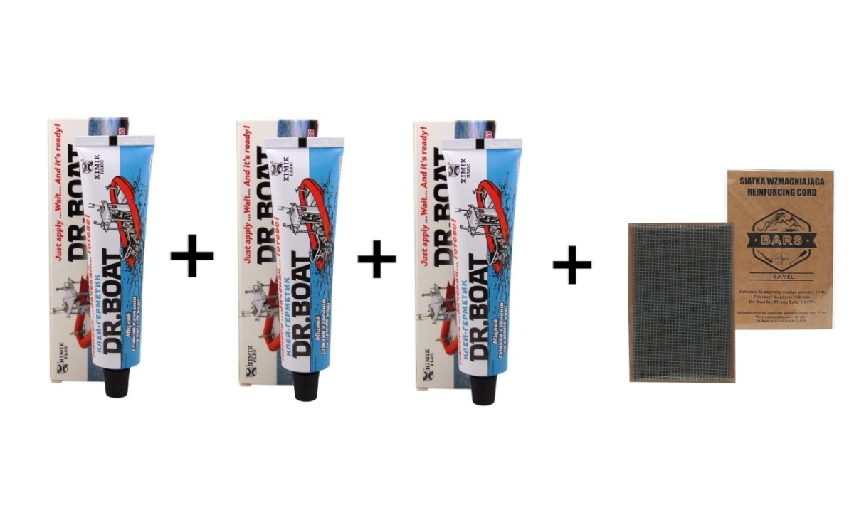 3 x Adhesive Dr. Boat + Strengthening Mesh 3 x Adhesive Dr. Boat + Strengthening Mesh
