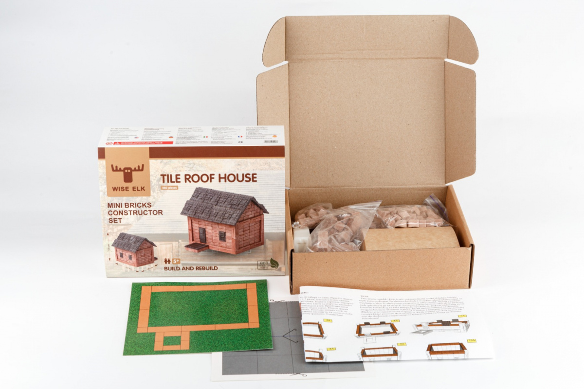 Constructor Set mini brick Tile Roof House