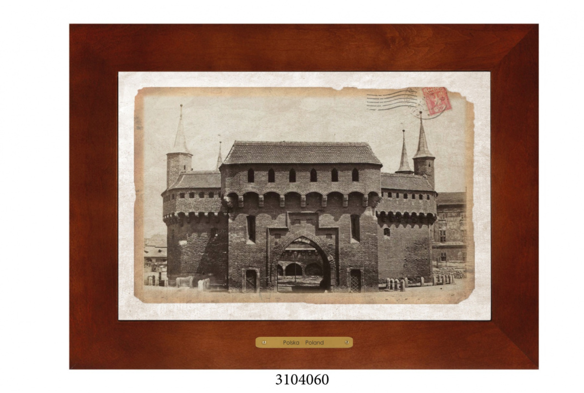 Obrazek Ceramiczny Kraków 38x28 cm w Drewnianej Ramce Obrazek Ceramiczny Kraków 38x28 cm w Drewnianej Ramce