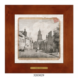 Obrazek Ceramiczny Lublin 18x18 cm w Drewnianej Ramce