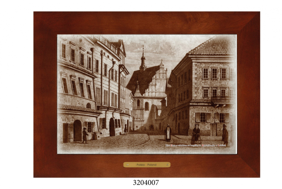 Obrazek Ceramiczny Lublin 38x28 cm w Drewnianej Ramce Obrazek Ceramiczny Lublin 38x28 cm w Drewnianej Ramce