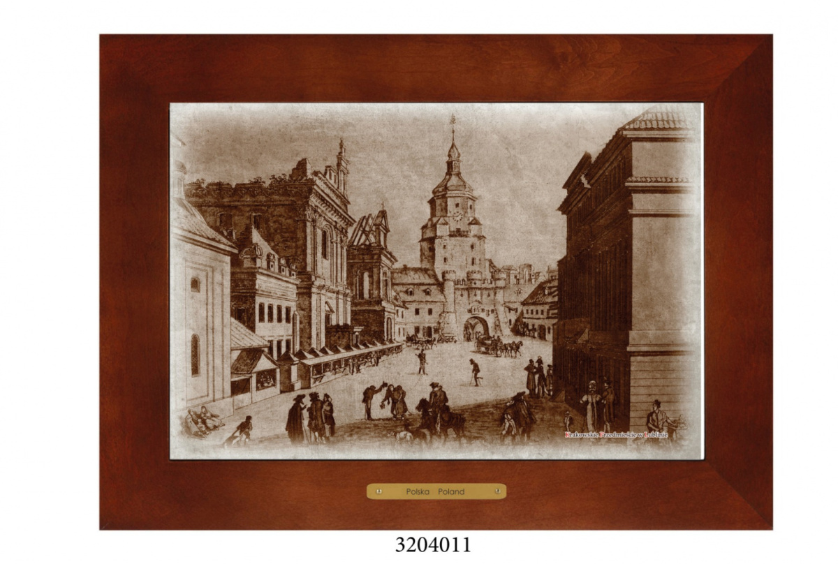 Obrazek Ceramiczny Lublin 38x28 cm w Drewnianej Ramce
