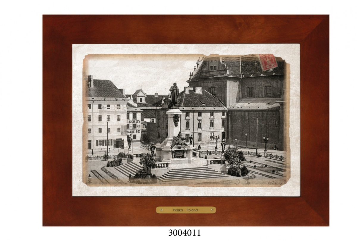 Obrazek Ceramiczny Warszawa 28x38 cm w Drewnianej Ramce Obrazek Ceramiczny Warszawa 28x38 cm w Drewnianej Ramce