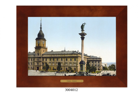 Obrazek Ceramiczny Warszawa 28x38 cm w Drewnianej Ramce