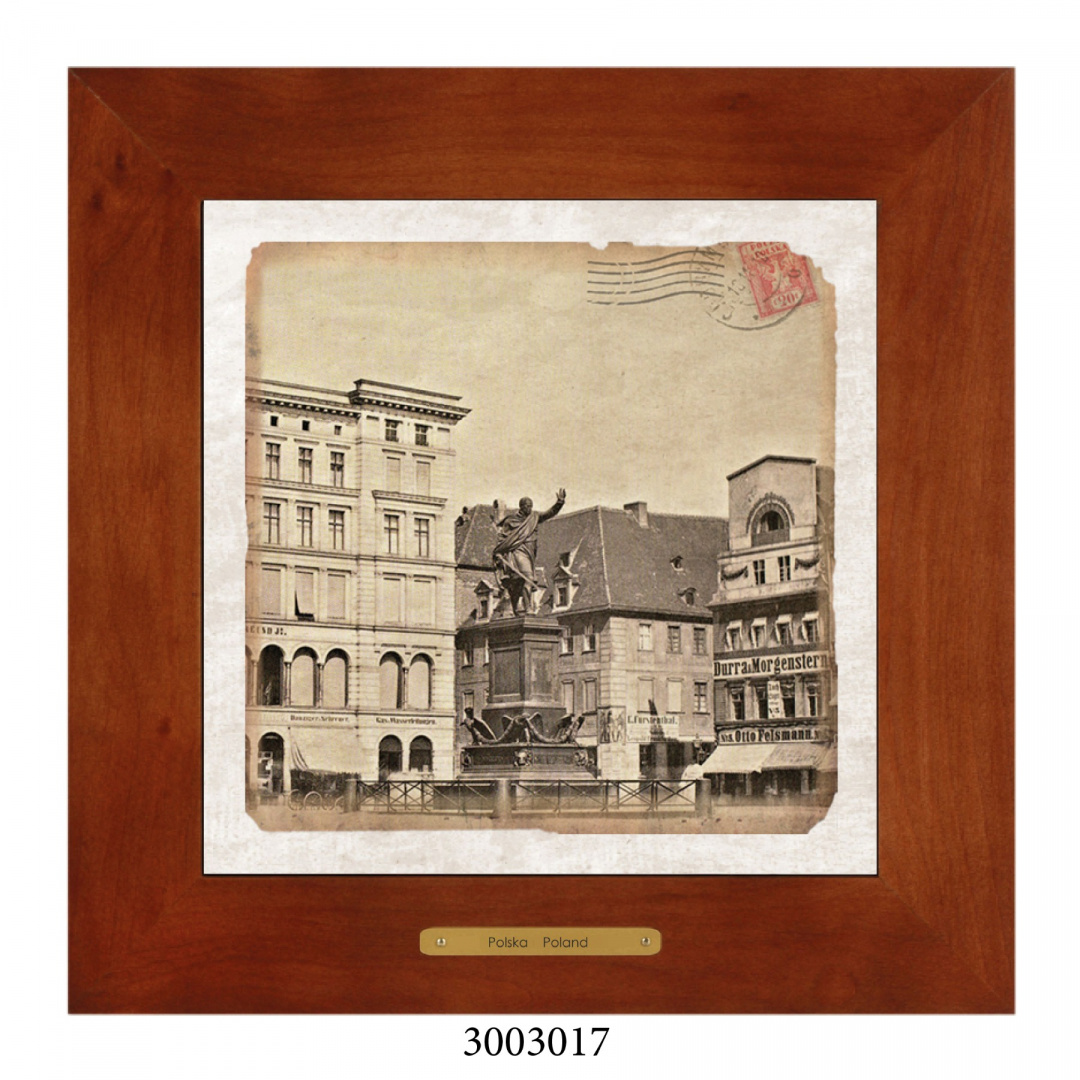 Obrazek Ceramiczny Warszawa 20x20 cm w Drewnianej Ramce Obrazek Ceramiczny Warszawa 20x20 cm w Drewnianej Ramce
