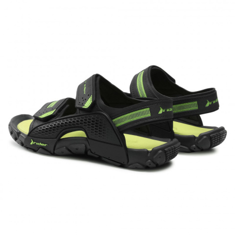 Men's Sandals Rider Black Green Tender XII 83065 Men's Sandals Rider Black Green Tender XII 83065