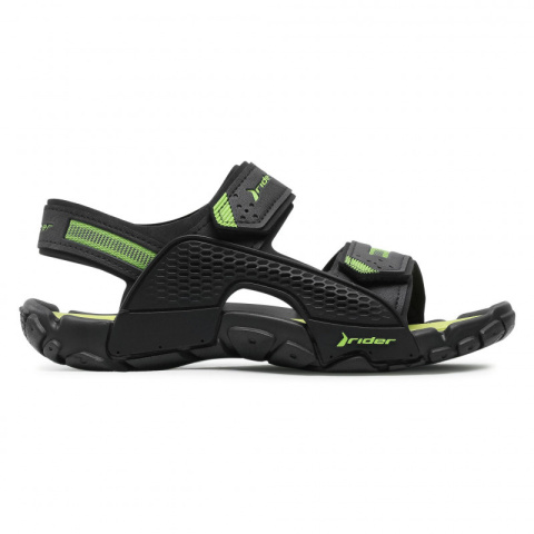Men's Sandals Rider Black Green Tender XII 83065 Men's Sandals Rider Black Green Tender XII 83065