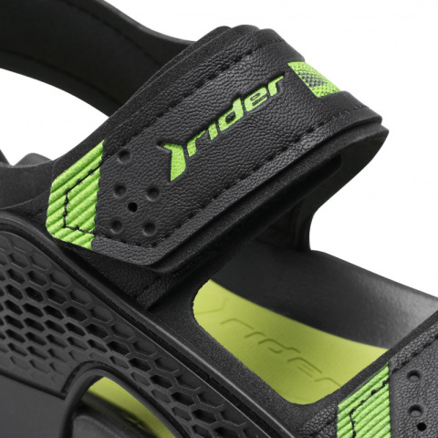 Men's Sandals Rider Black Green Tender XII 83065 Men's Sandals Rider Black Green Tender XII 83065
