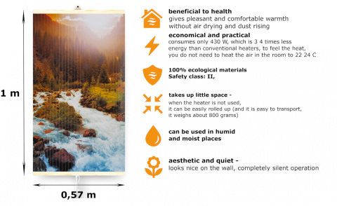 Wall Mounted Infrared TRIO MOUNTAIN RIVER Heater Heating Panel Wall Mounted Infrared TRIO MOUNTAIN RIVER Heater Heating Panel