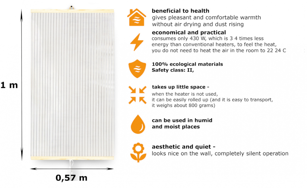 Wall Mounted Infrared TRIO TRANSPARENT Heater Heating Panel Wall Mounted Infrared TRIO TRANSPARENT Heater Heating Panel
