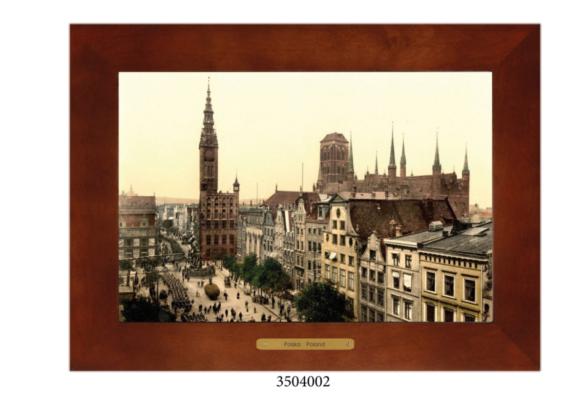 Obrazek Ceramiczny Gdańsk 28x38 cm w Drewnianej Ramce Obrazek Ceramiczny Gdańsk 28x38 cm w Drewnianej Ramce