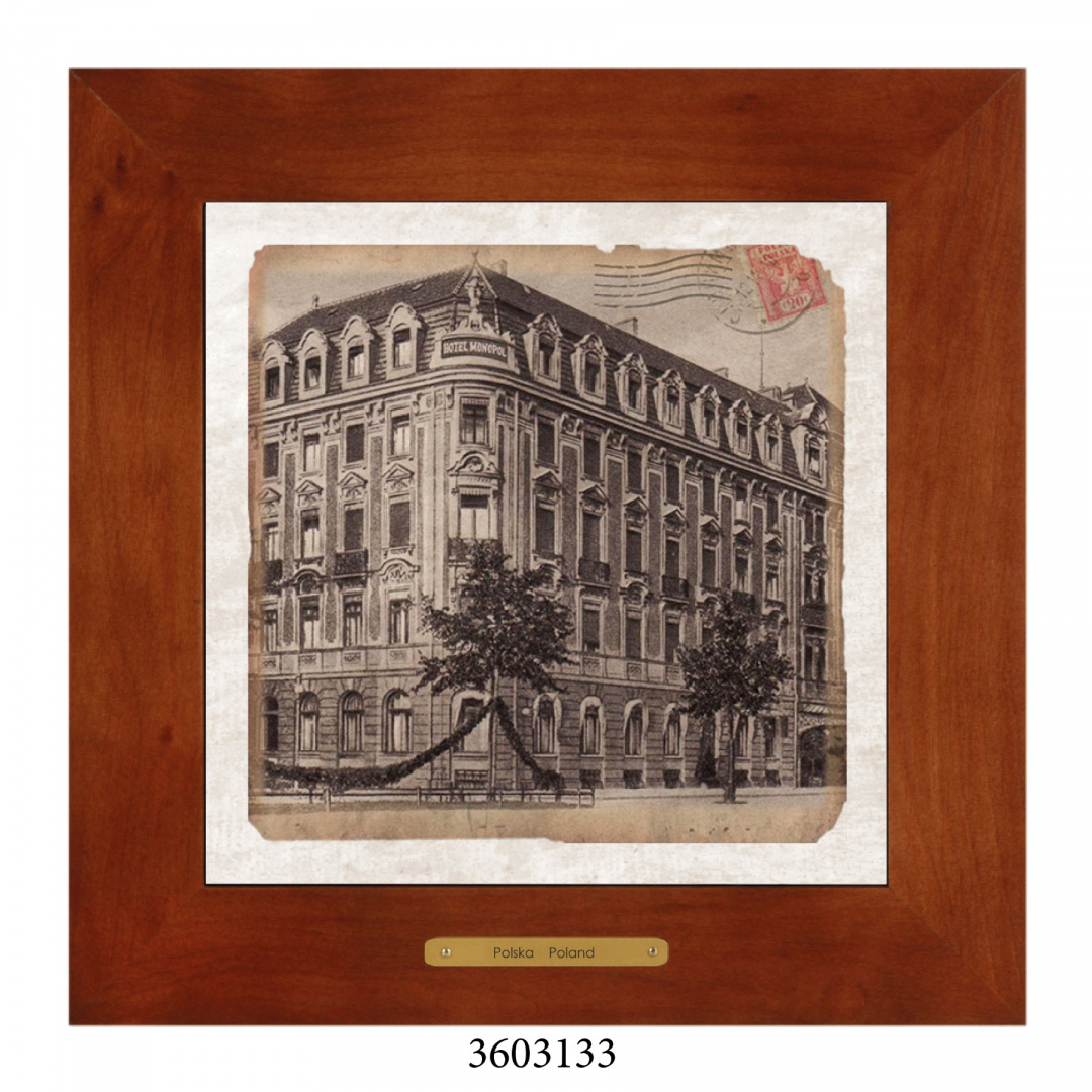 Obrazek Ceramiczny Wrocław 28x28 cm w Drewnianej Ramce Obrazek Ceramiczny Wrocław 28x28 cm w Drewnianej Ramce