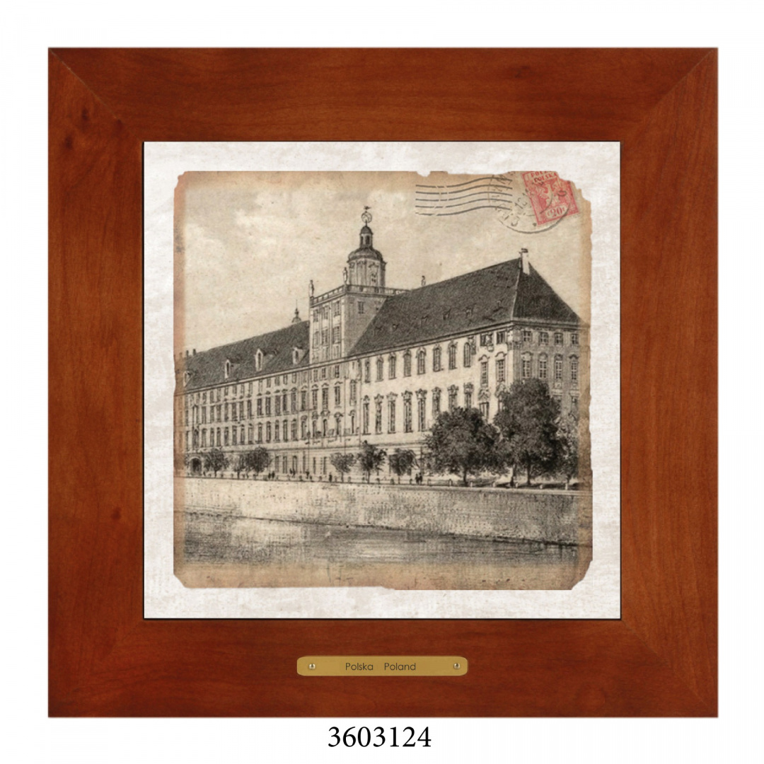 Obrazek Ceramiczny Wrocław 28x28 cm w Drewnianej Ramce