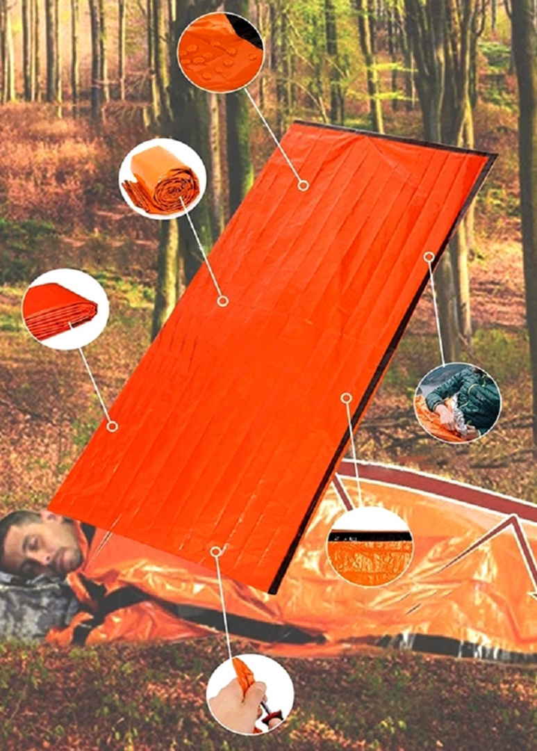 Namiot Śpiwór Koc Folia Nrc Pomarańczowy