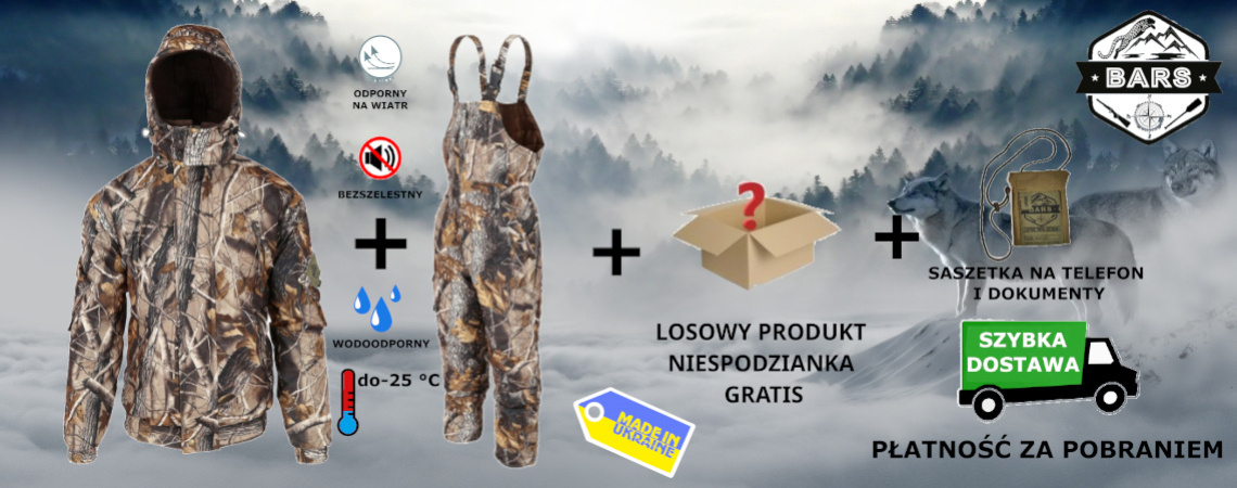 Komplet Zimowy Myśliwski Wędkarski Kamuflaż
